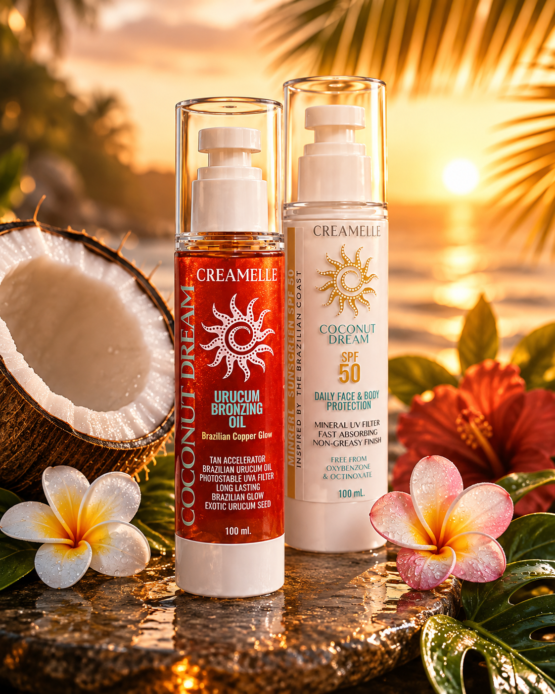 Golden Hour Duo | Mineral Sunscreen SPF 50 + Urucum Bronzing Oil